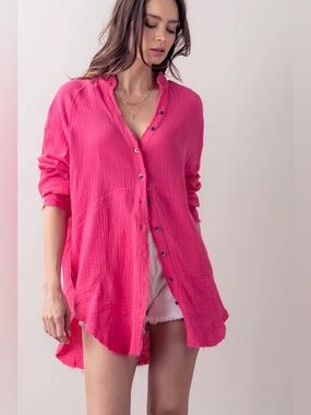 Free people we the free Summer Daydream tunic pink size xs